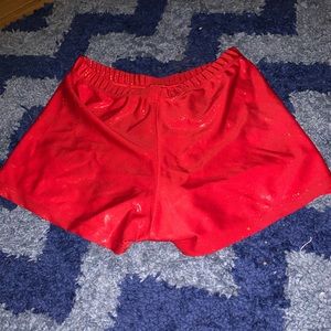 RED SPARKLY CHEERLEADING SPANKS/SPANDEX